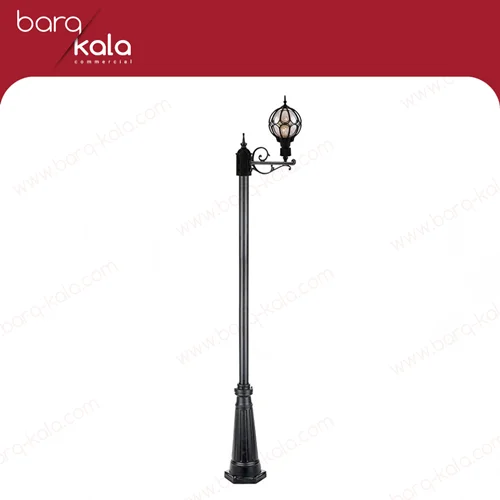 چراغ پارکی - تک شعله پایه بینالود لوله ساده تنه وسط دنا- ونوس - با لامپ - شفق