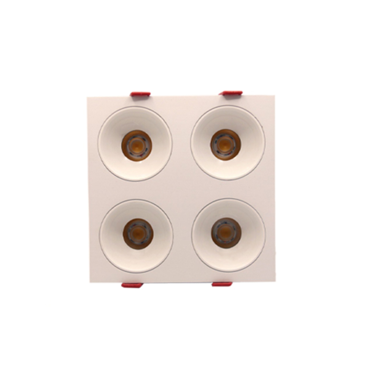 چراغ دکوراتیو سقفی چهار قلو توکار 12*4 وات با رفلکتور - یزد نور